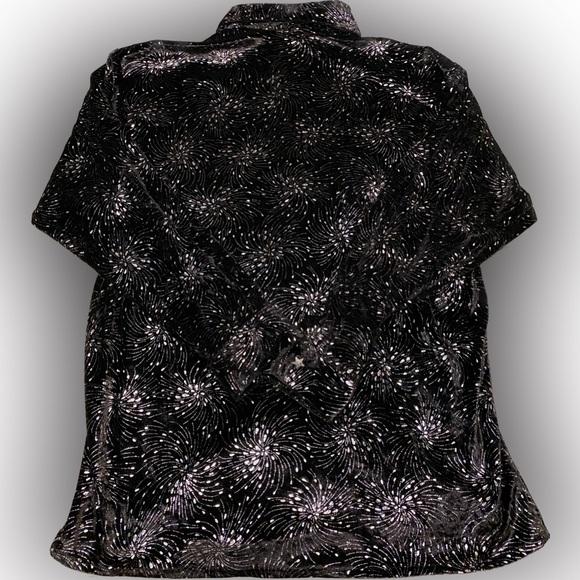 Elee Rare Vintage Fireworks Celebration Black M/L Long Sleeve Star Button Shirt - Picture 3 of 12